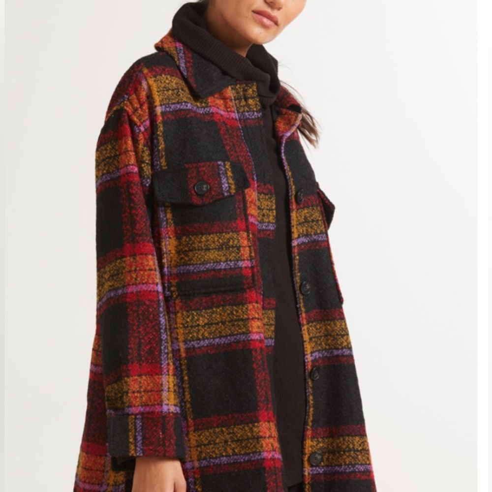 Sanctuary MIDI plaid shacket jacket